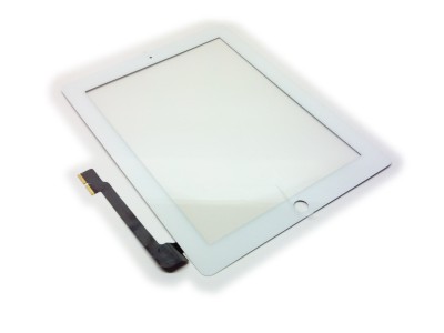 Apple iPad 3,4 Glas OEM Vit / Inkl. Montering