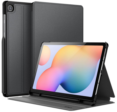 Fodral för Samsung Galaxy Tab Tab S6 Lite 10,4 Tums 2024/2022/2020 m. S Pen hållare, Smal Folio Stativ - Svart