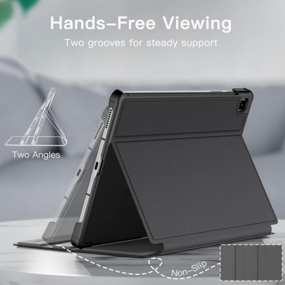 Fodral för Samsung Galaxy Tab Tab S6 Lite 10,4 Tums 2024/2022/2020 m. S Pen hållare, Smal Folio Stativ - Svart#2