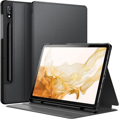 Fodral till Samsung Galaxy Tab S8 2022/S7 2020 11 Tums med S Pen Pennhållare, Smal Folio Stativ - Svart