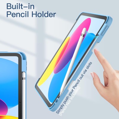 Fodral iPad 10,9, 2022 med Pennhållare, Automatisk uppvakning/sömn-funktion, Blå#2