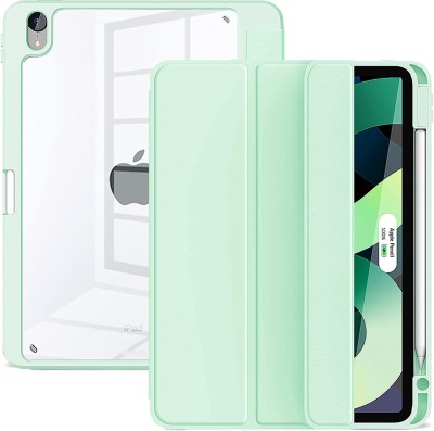 Fodral iPad Air 4/5 Gen (10,9 Tum) 2022/2020 (stöd för Pencil 2 ladd) fodral med automatisk vila/vakna och transparent baksida - Färg Ljusgrön
