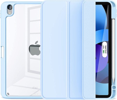 Fodral iPad Air 4/5 Gen (10,9 Tum) 2022/2020 (stöd för Pencil 2 ladd) fodral med automatisk vila/vakna och transparent baksida - Färg blå