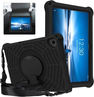 Barnfodral för Lenovo Tab M10 TB-X605F/ TB-X605L/ TB-X505F/ TB-X505L, svart fodral handtag med 360° roterande stativ/axelrem