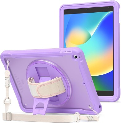 Fodral till iPad 10,2" iPad 9:e 8:e generationen 2021/2020/2019 Extra tåligt, 360 graders vridbart stöd – lila