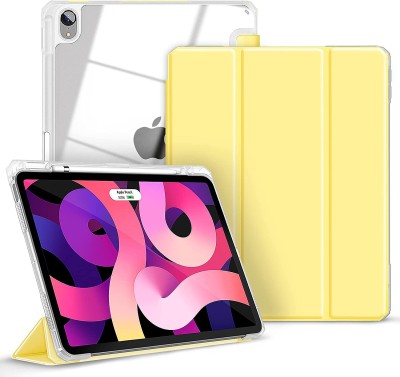 Fodral iPad Air 4/5 Gen (10,9 Tum) 2022/2020 (stöd för Pencil 2 ladd) fodral med automatisk vila/vakna och transparent baksida - Färg Gul