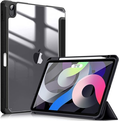 Fodral iPad Air 4/5 Gen (10,9 Tum) 2022/2020 (stöd för Pencil 2 ladd) fodral med automatisk vila/vakna och transparent baksida - Färg Svart