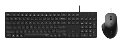 RAPOO NX8020 Tangentbordskit m. Mus, Kabel USB, Nordic layout - Svart#1