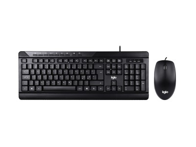 iiglo MK210 Mus och Tangentbord kabelansluten, nordisk design, medelstor, för höger- och vänsterhänta, optisk se