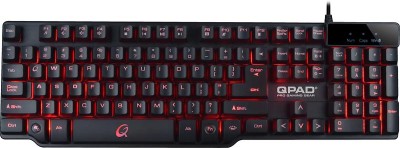 QPAD MK-5 Pro Gaming Virtual Mechanical Keyboard, röd LED, nordiskt - Svart#1