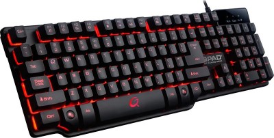 QPAD MK-5 Pro Gaming Virtual Mechanical Keyboard, röd LED, nordiskt - Svart#2