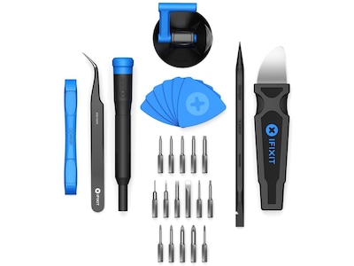 iFixit Essential Electronics Toolkit 16 bits, sugkopp, pincett