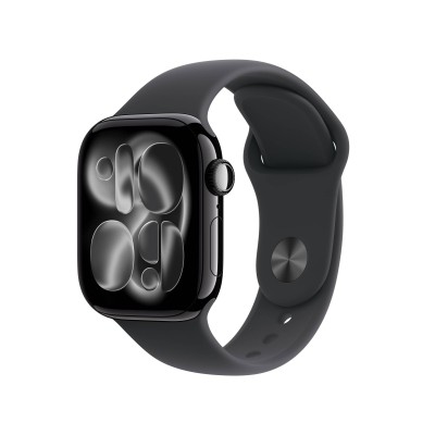 Apple Watch Series 11 GPS + Cellular 42mm Gagatsvart Aluminiumboett med Svart Sportband - M/L#1