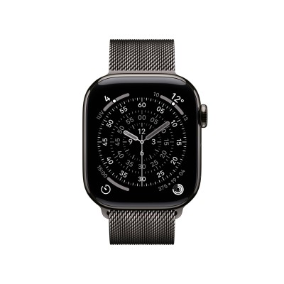 Apple Watch Series 11 GPS + Cellular 42mm Skiffer Titanboett med Slate Milanese Loop#2