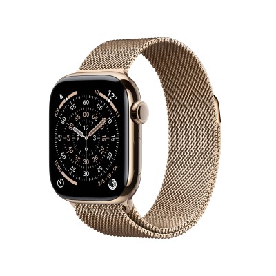 Apple Watch Series 11 GPS + Cellular 42mm Guld Titanboett med Guld Milanesisk loop#1