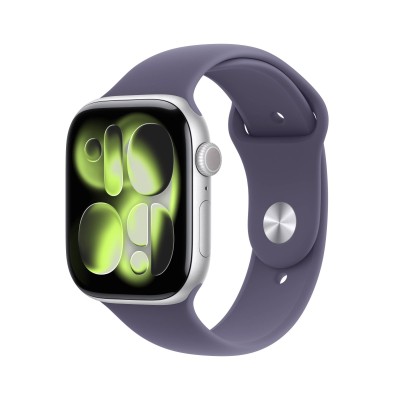 Apple Watch Series 11 GPS + Cellular 46mm Silver Aluminiumboett med Purpurdimma Sportband - M/L#1