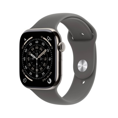 Apple Watch Series 11 GPS + Cellular 46mm Naturlig Titanboett med Granitgrå Sportband - M/L#1