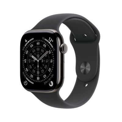 Apple Watch Series 11 GPS + Cellular 46mm Skiffer Titanboett med Svart Sportband - S/M#1