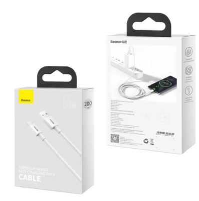Baseus Laddare USB-A till USB-C, Fast Charge 20W, 2m - Vit#5
