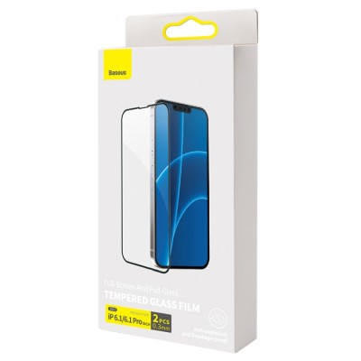 Baseus Skärmskydd Härdat Glas för iPhone 13/13 Pro, 2-pack - Black Edge#2