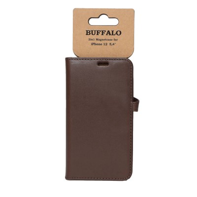 Plånboksfodral BUFFALO iPhone 12 mini, magnetskal - Brun#1