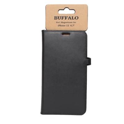 Plånboksfodral BUFFALO iPhone 12 Pro Max, 2-in-1 magnetskal - Svart#1