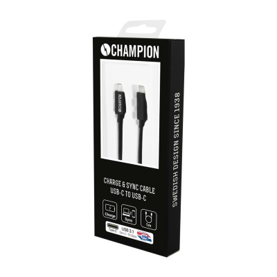 Champion USB-C 3.1 Gen2, 1m Svart
