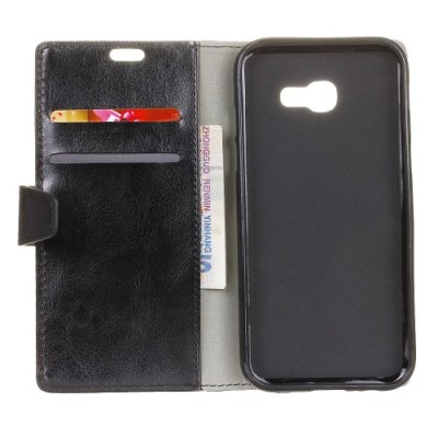 Plånboksfodral Crazy Horse för Samsung Galaxy Xcover 4 - svart