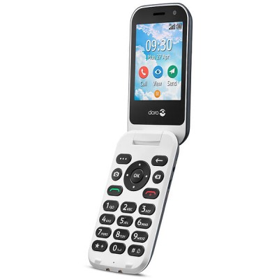 Doro 7081 - Vikbar telefon 4G, Röd/Vit