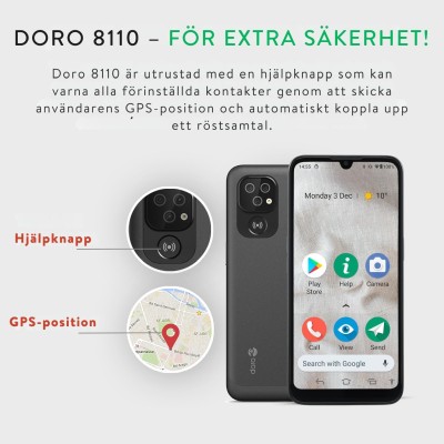 Doro 8110 4G Smartphone Svart/Grå 6,1"#3
