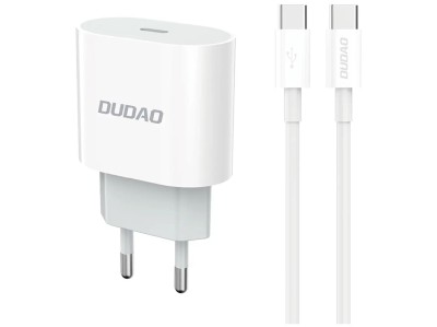 Dudao Laddare 20W, 1xUSB-C+1xUSB-A, inkl. 1m USB-C to USB-C kabel