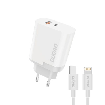 Dudao Laddare 22,5W 1xUSB-C+1xUSB-A inkl. 1m USB-C - Lightning