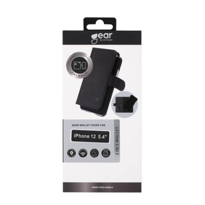 Plånboksfodral GEAR iPhone 12 mini, 2-in-1 magnetskal, 3 kortfack - Svart#2