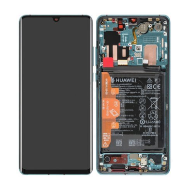 Huawei P30 Pro Skärm Original Aurora Blå inkl montering