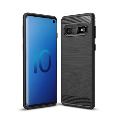 Litchi Skin Skal till Samsung Galaxy S10 - Svart