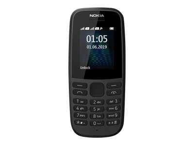 Nokia Mobiltelefon 105, 4th edition, 1.77" 4MB Svart Olåst