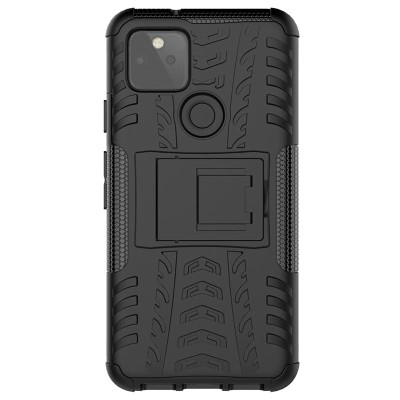 Anti-Slip Google Pixel 5 Hybrid Skal med Stativ#2