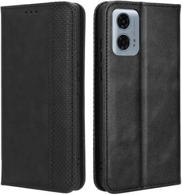Plånboksfodral i konstläder, Motorola Moto G34 5G, Magnetisk stängning, stativfunktion – Svart#1