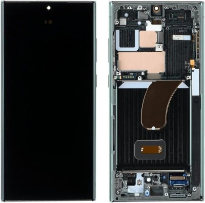Samsung Galaxy S23 Ultra Skärm med LCD Display Original - grön - OBS Reservdelsskärm, har spricka i skärmen, touch fungerar testskärm