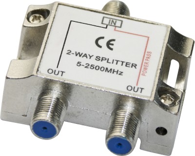 Deltaco 2-way splitter, F-connectors, 1 DC pass, ClassA#1