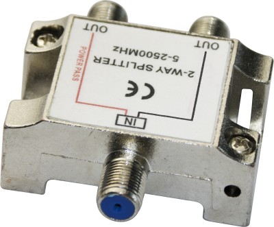 Deltaco 2-way splitter, F-connectors, 1 DC pass, ClassA#2