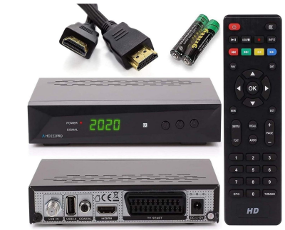 Digital HDTV sat-mottagare för satellit TV - HDMI, SCART, USB, DVB-S/S2, HDMI-kabel