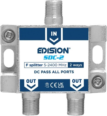 EDISION Splitter 2-vägs F-kontakt 5-2400MHz 1IN2UT
