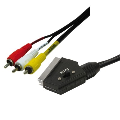 Champion Scartadapter 3 x RCA - Scart 2m