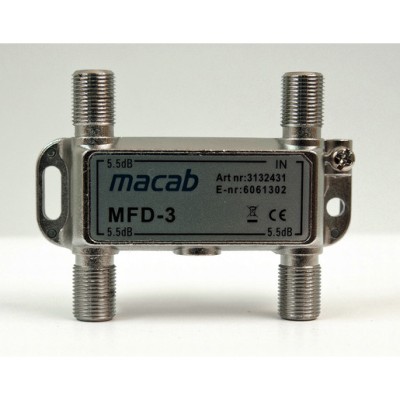 Televes /Macab/Triax 3-Way Splitter MFD-3 3-vägs -5,5db