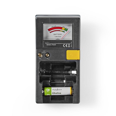 Analog batteritestare, 9V, AA, AAA, KnappCell, C, D
