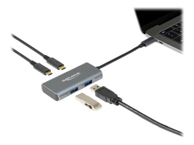 Delock External USB 3.2 Gen 2 USB Type-C Hub 2 x USBA and 2 x USBC
