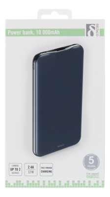 DELTACO powerbank, 10 000 mAh, 2,4 A, 37 Wh, USB-C, marinblå#2