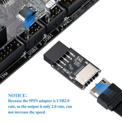Intern 9 Pin USB 2.0  till Typ E frontpanel USB C funkar till alla moderkort som stödjer USB 2.0#2