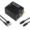 Digital till analog adapter, optisk SPDIF, Toslink-koaxial till RCA med för TV/PS4/Blue-Ray/DVD/TV-box